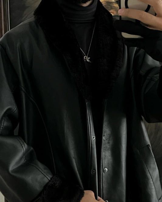 Cazadora de piel sintética