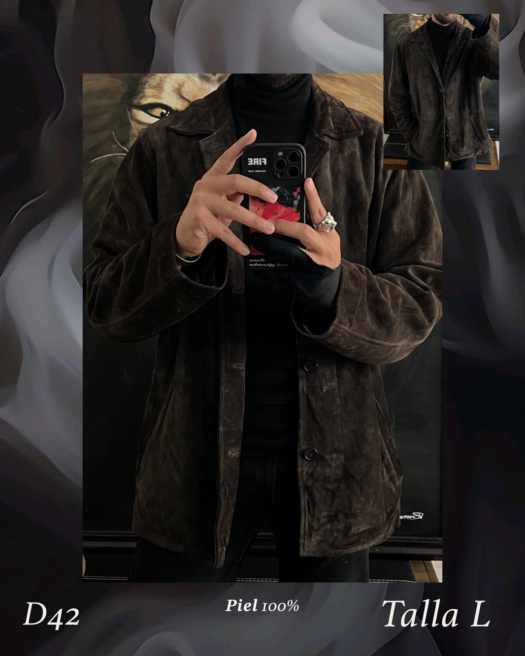 Cazadora de piel 100% talla L