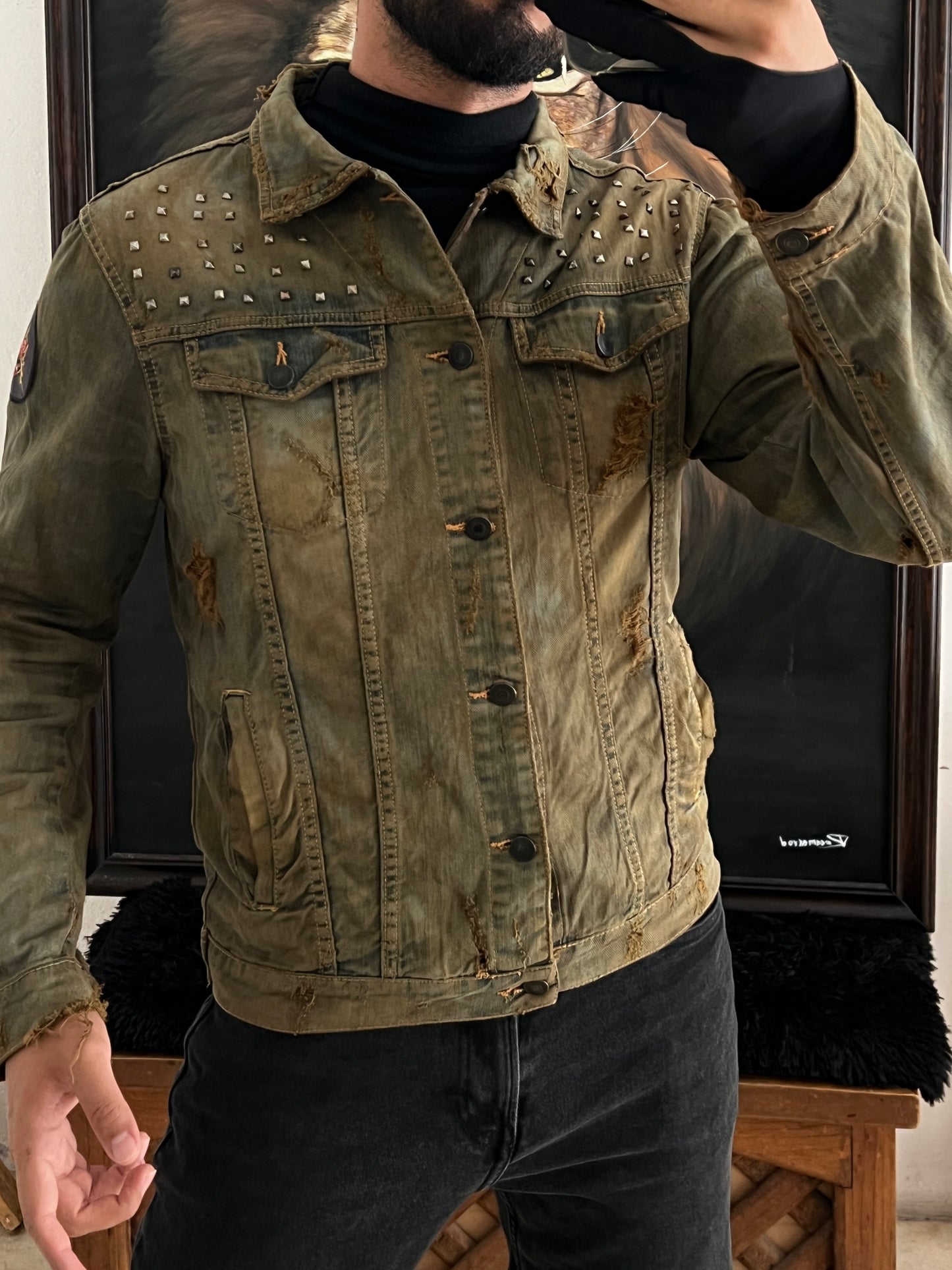 Vintage distressed jacket (S/M)