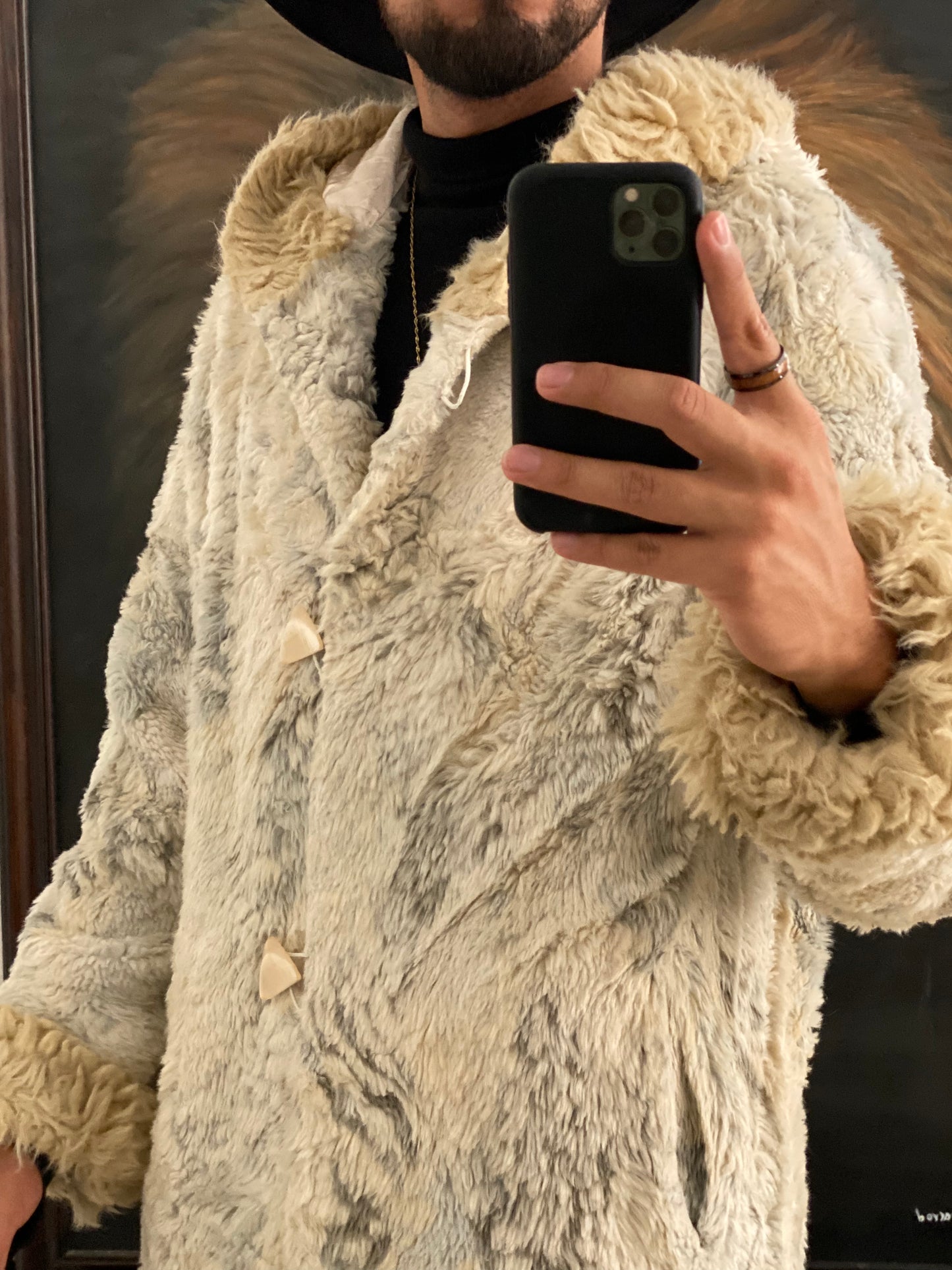 Faux fur coat size M
