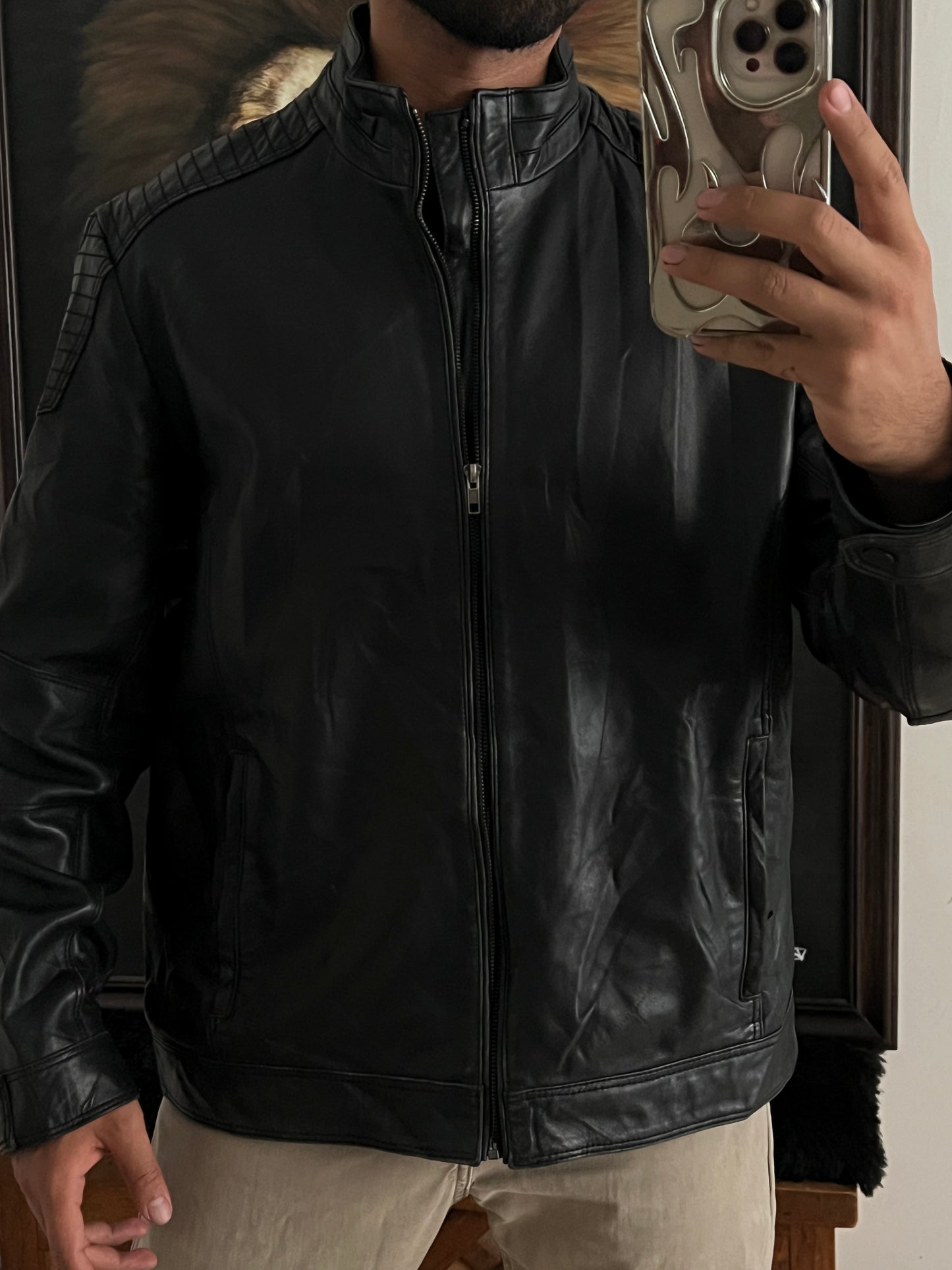 Bomber leather jacket Calvin Klein (L)