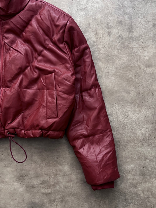 TOP RED LEATHER JACKET (L)