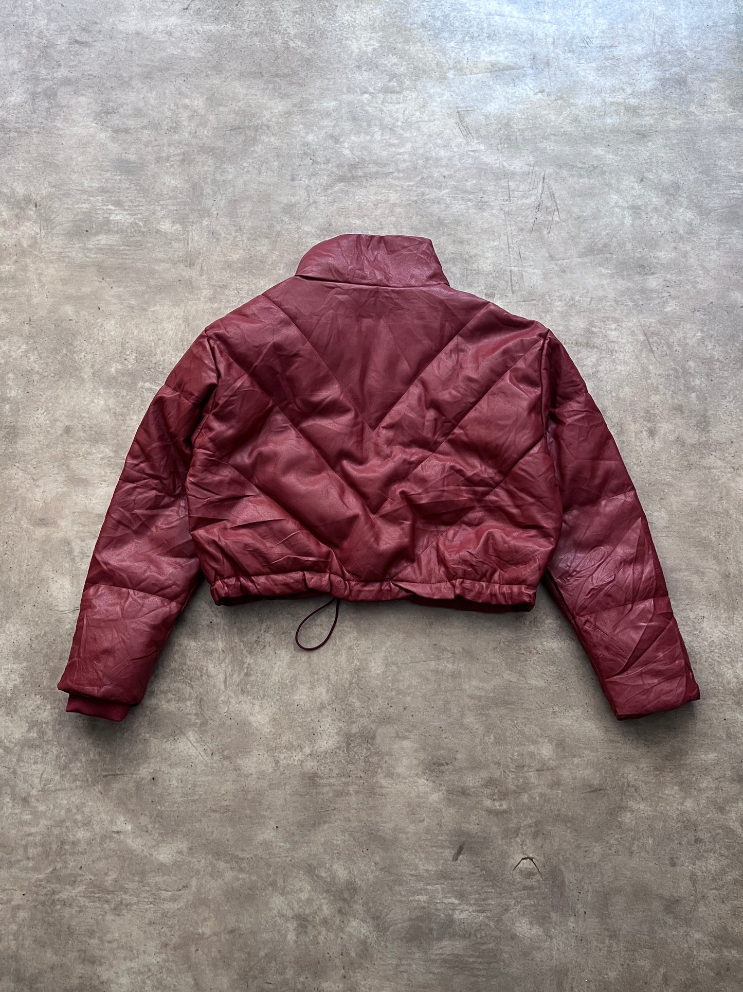 TOP RED LEATHER JACKET (L)