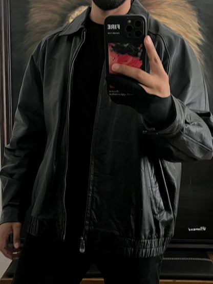 Jacket black de 100% piel talla XL