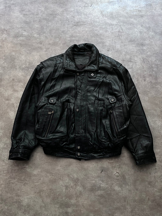 BOMBER LEATHER JACKET (M/L)