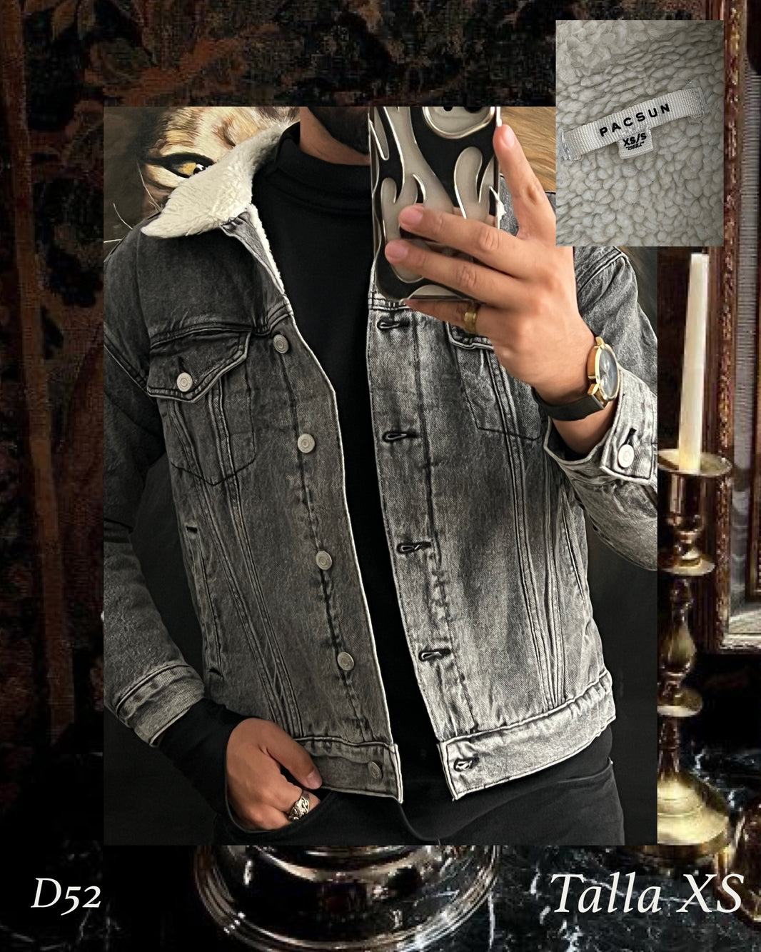 Sherpa denim jacket (XS)