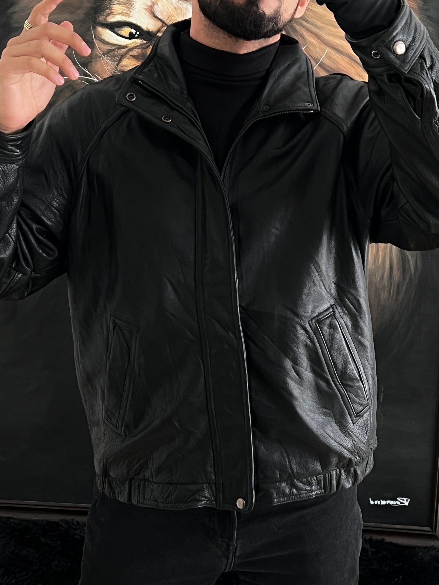 Bomber jacket leather (L)