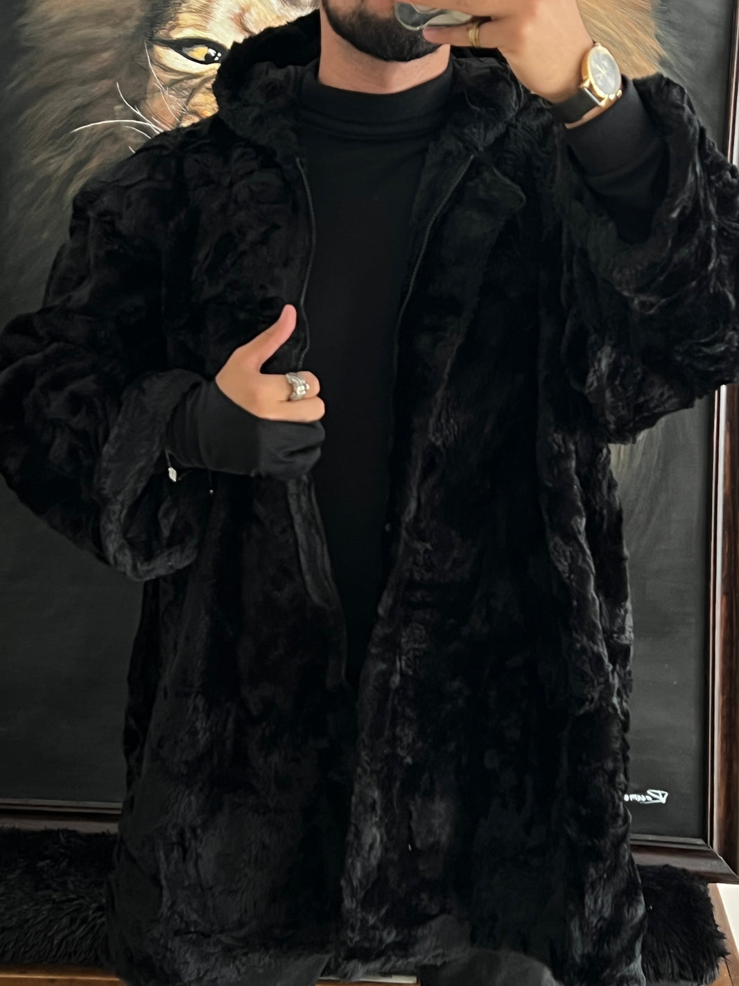 Abrigo Faux fur de lujo (M)