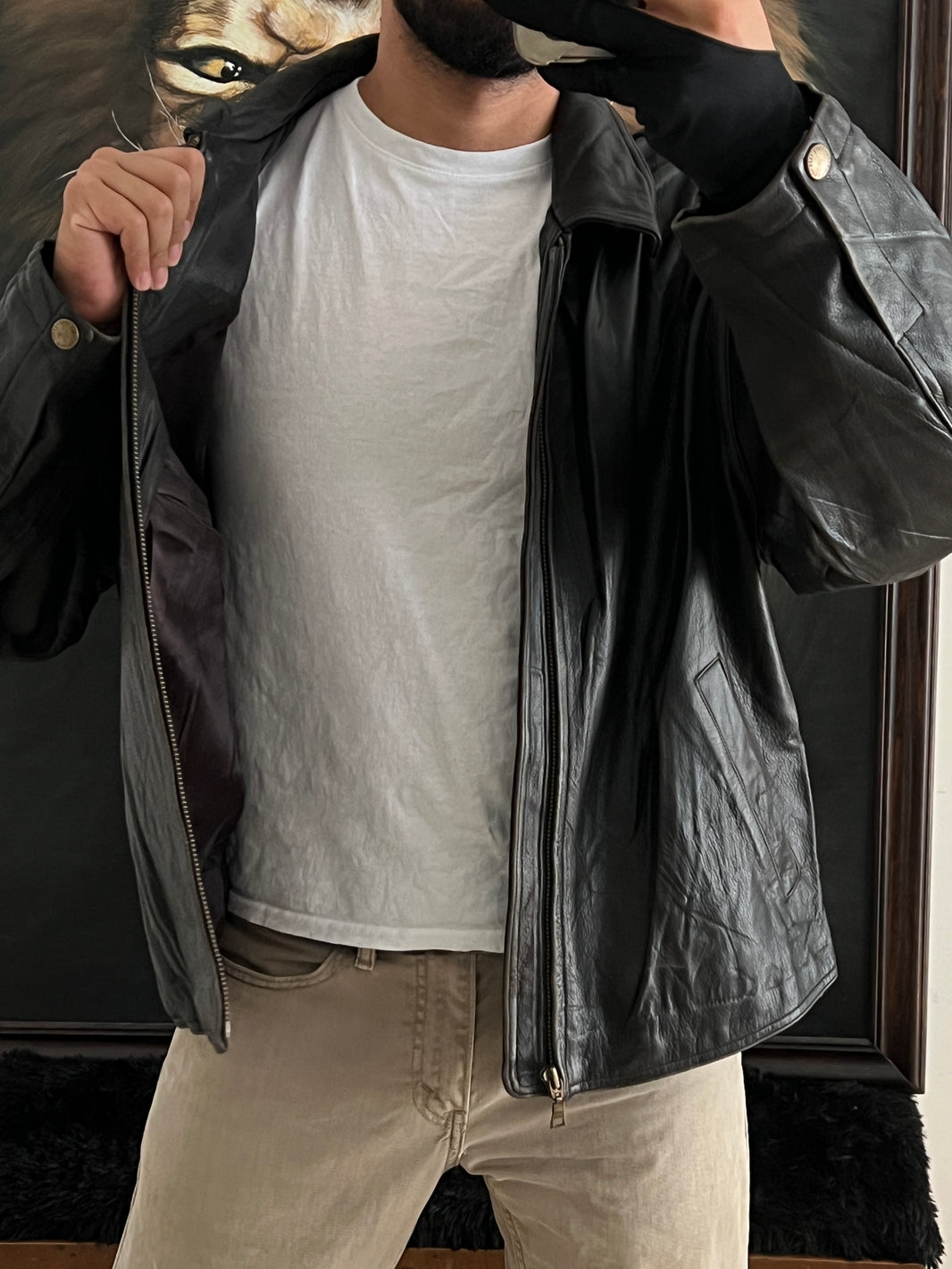 Bomber Leather Jacket (L)