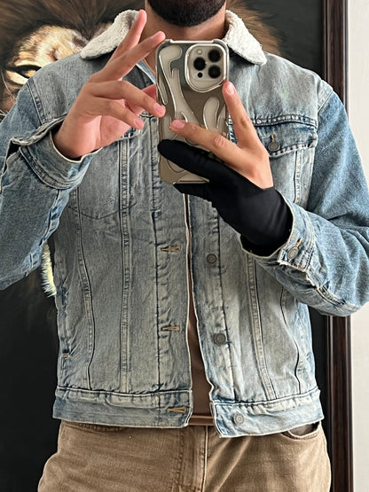 Denim sherpa jacket (M)