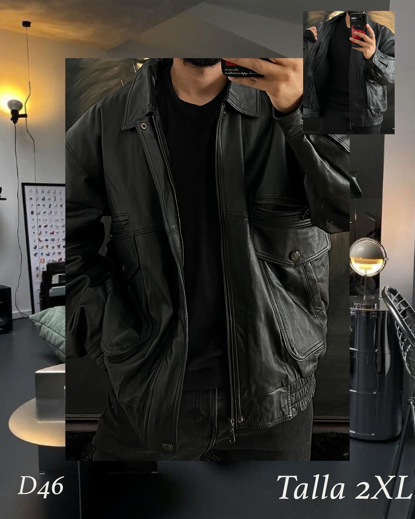 Bomber jacket 100% leather