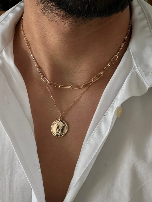 Collar de oro laminado doble