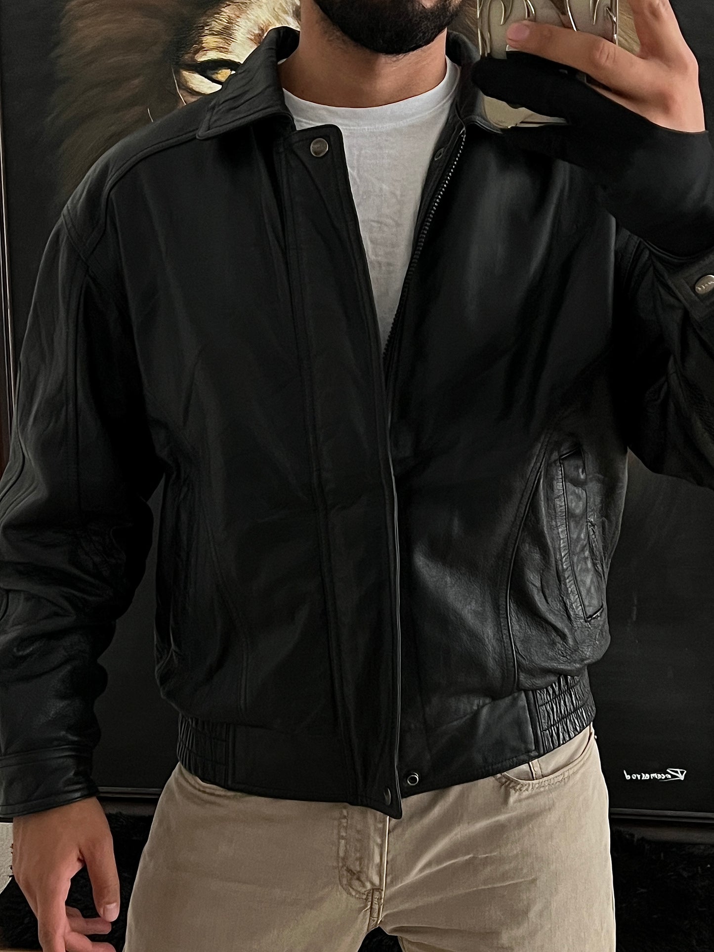 Bomber leather jacket 2 (M)