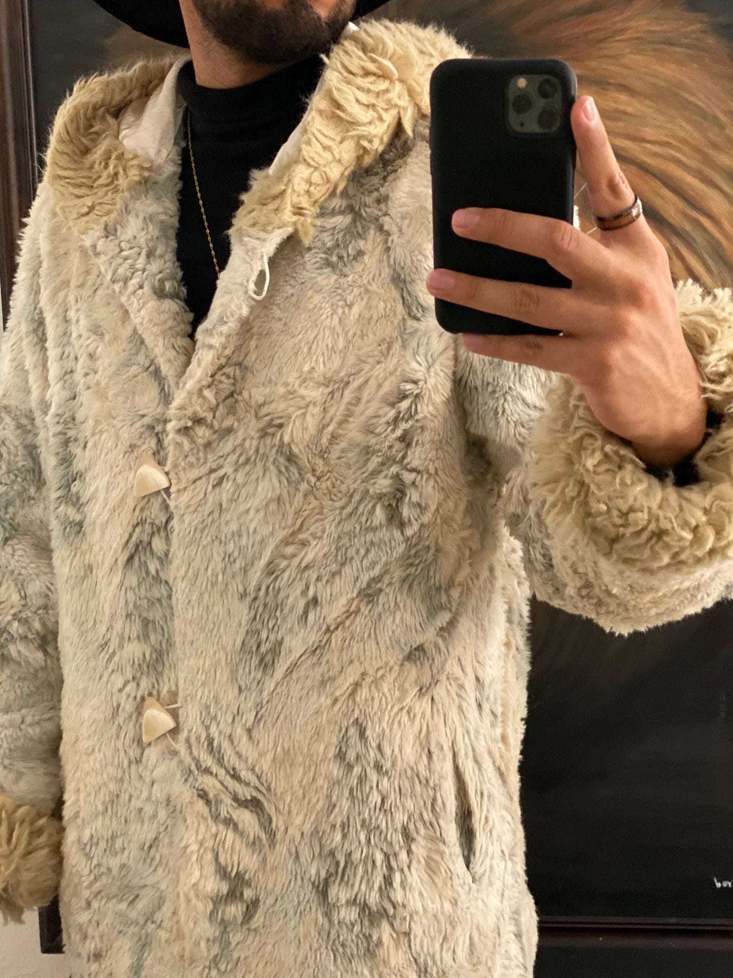 Faux fur coat size M