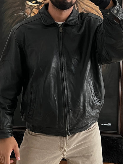 Bomber leather jacket (M)