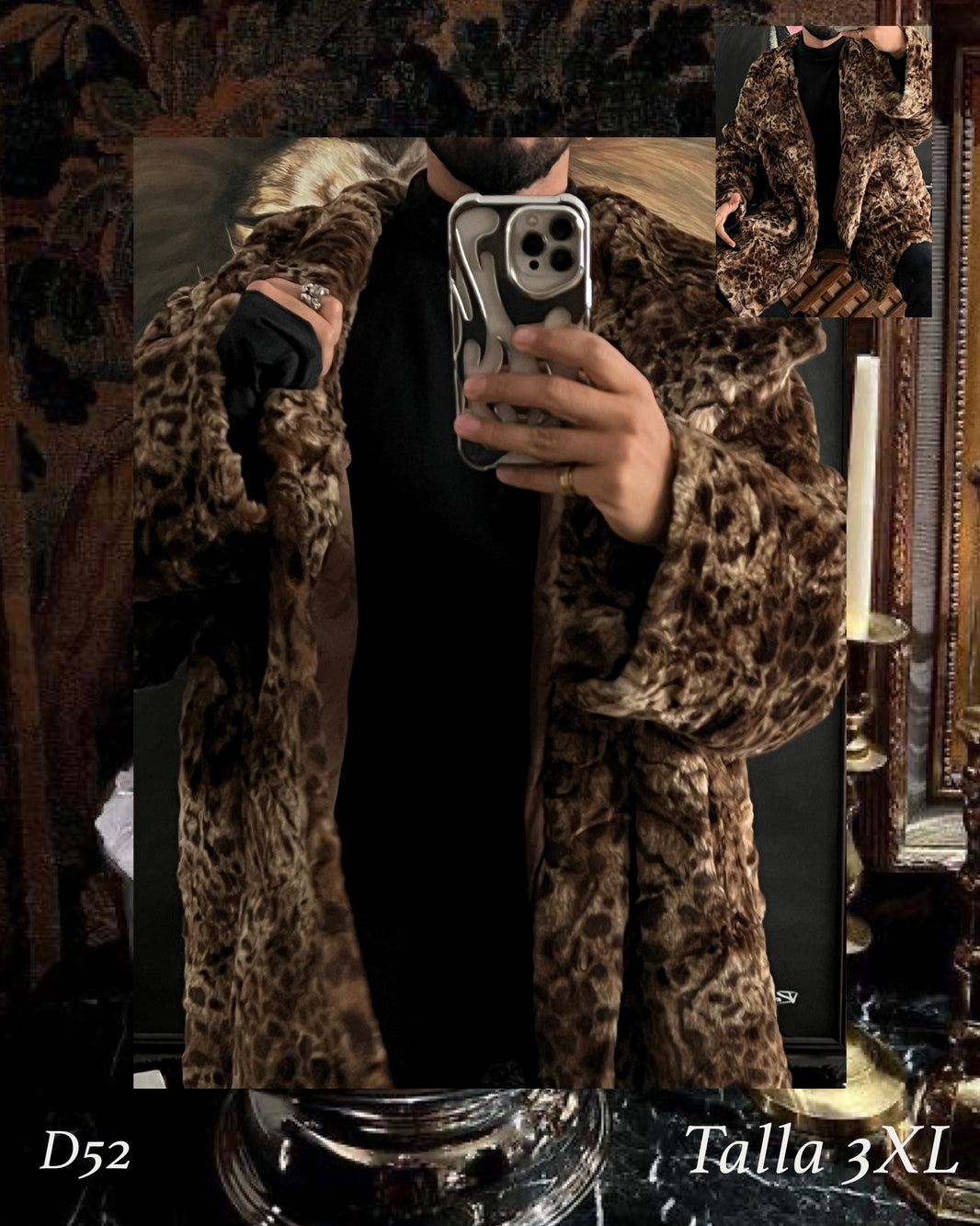 Faux fur de leopardo / lujoso (3XL)
