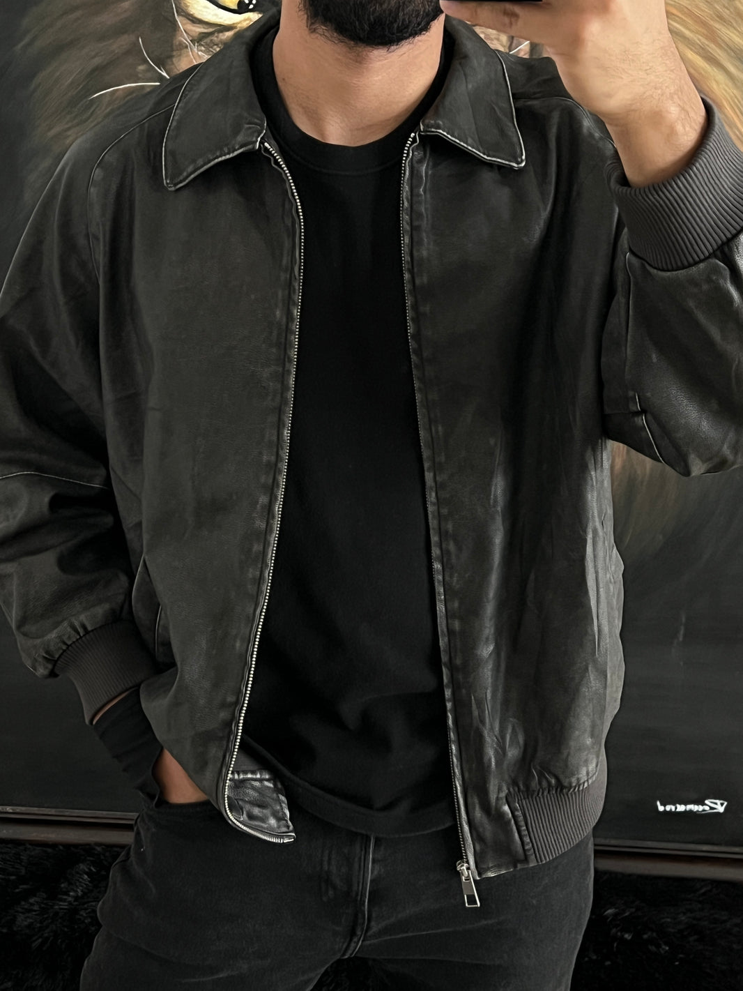 Jacket de piel sintética talla M