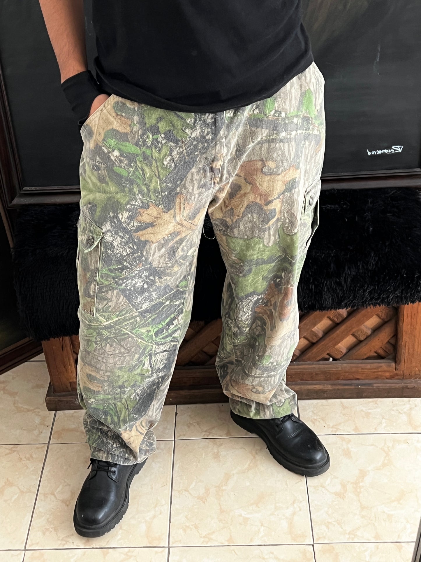 Cargo camo pant talla L