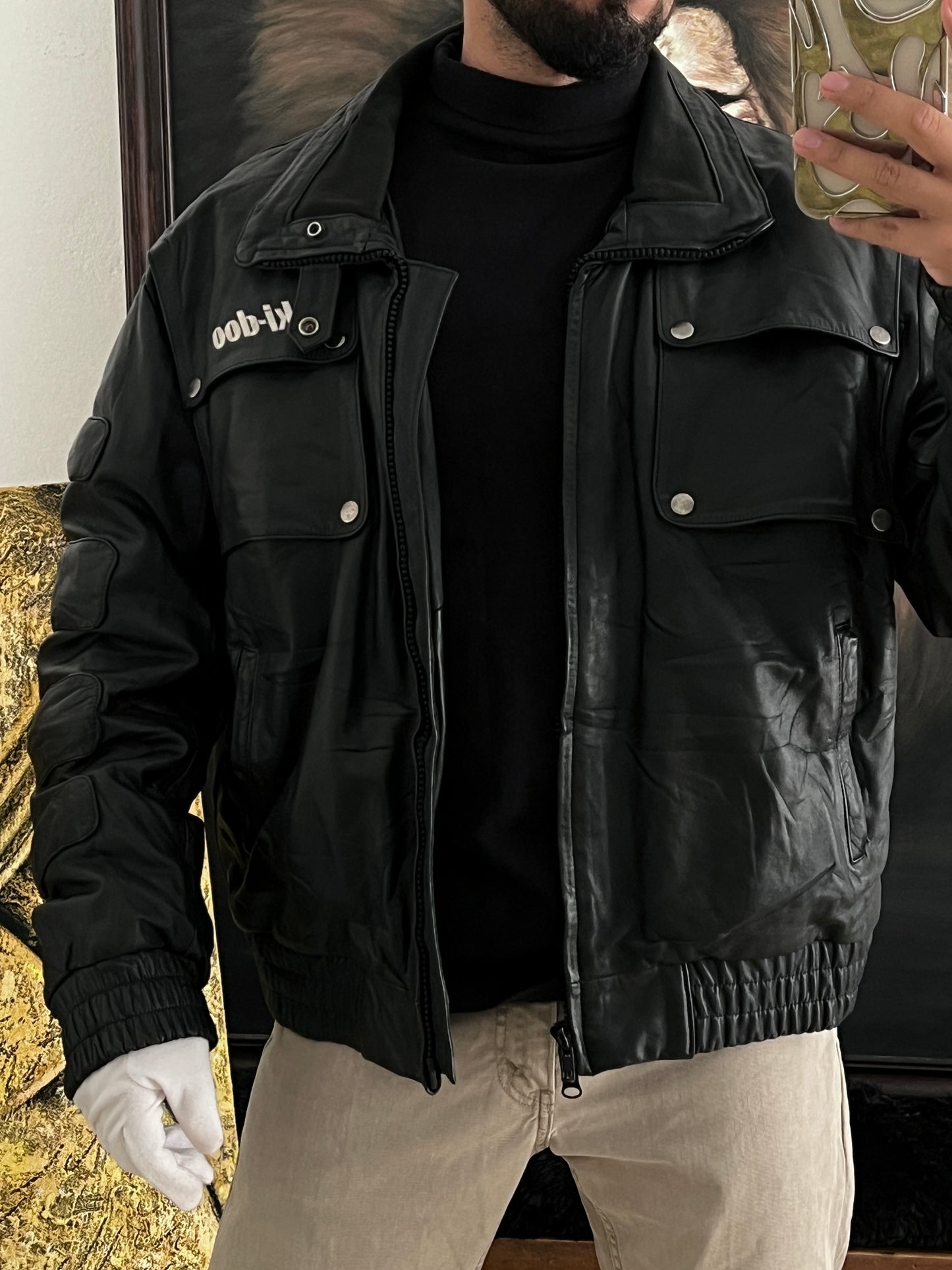 Bomber leather jacket (2XL)