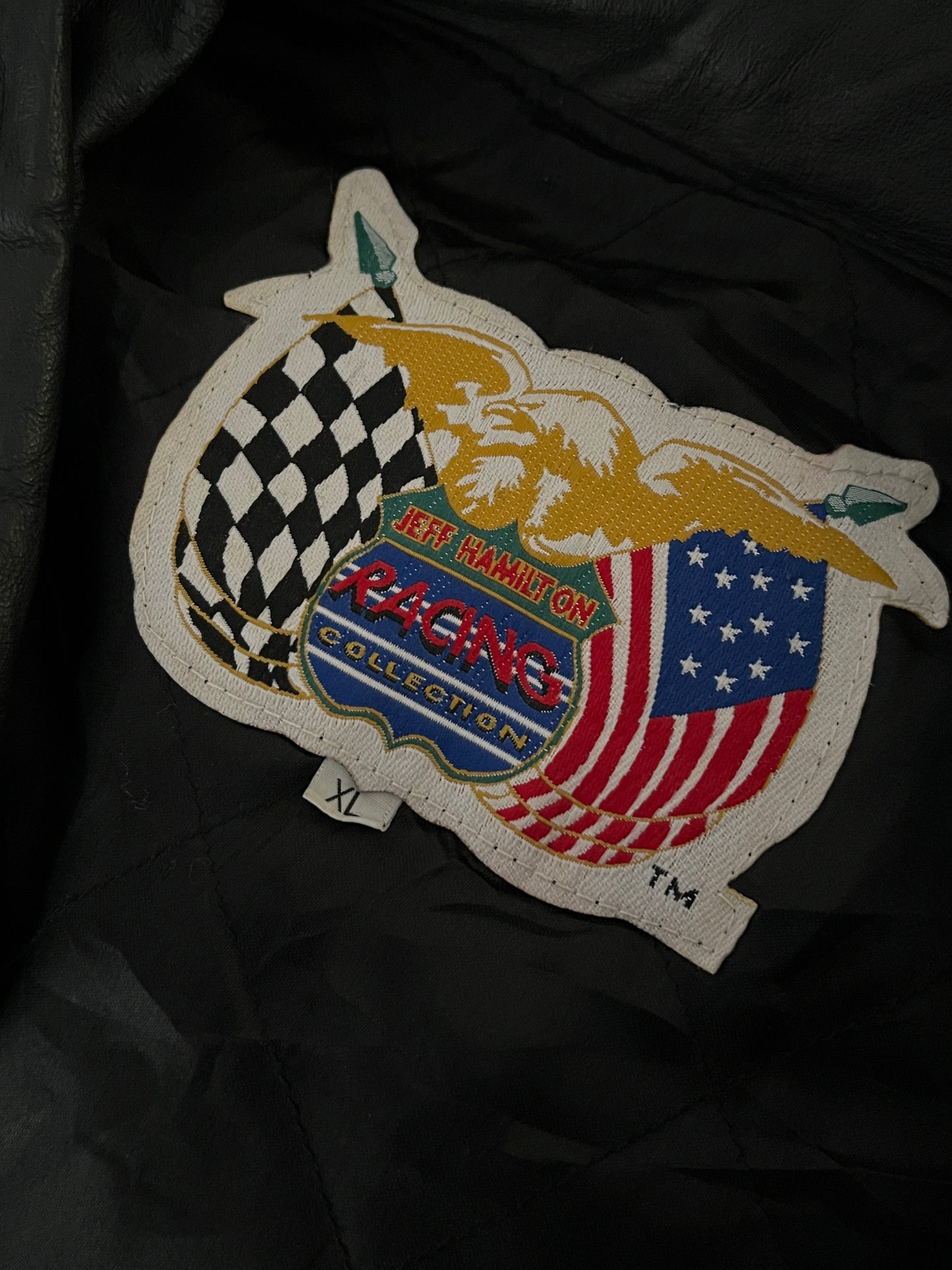 NASCAR black leather jacket (XL)