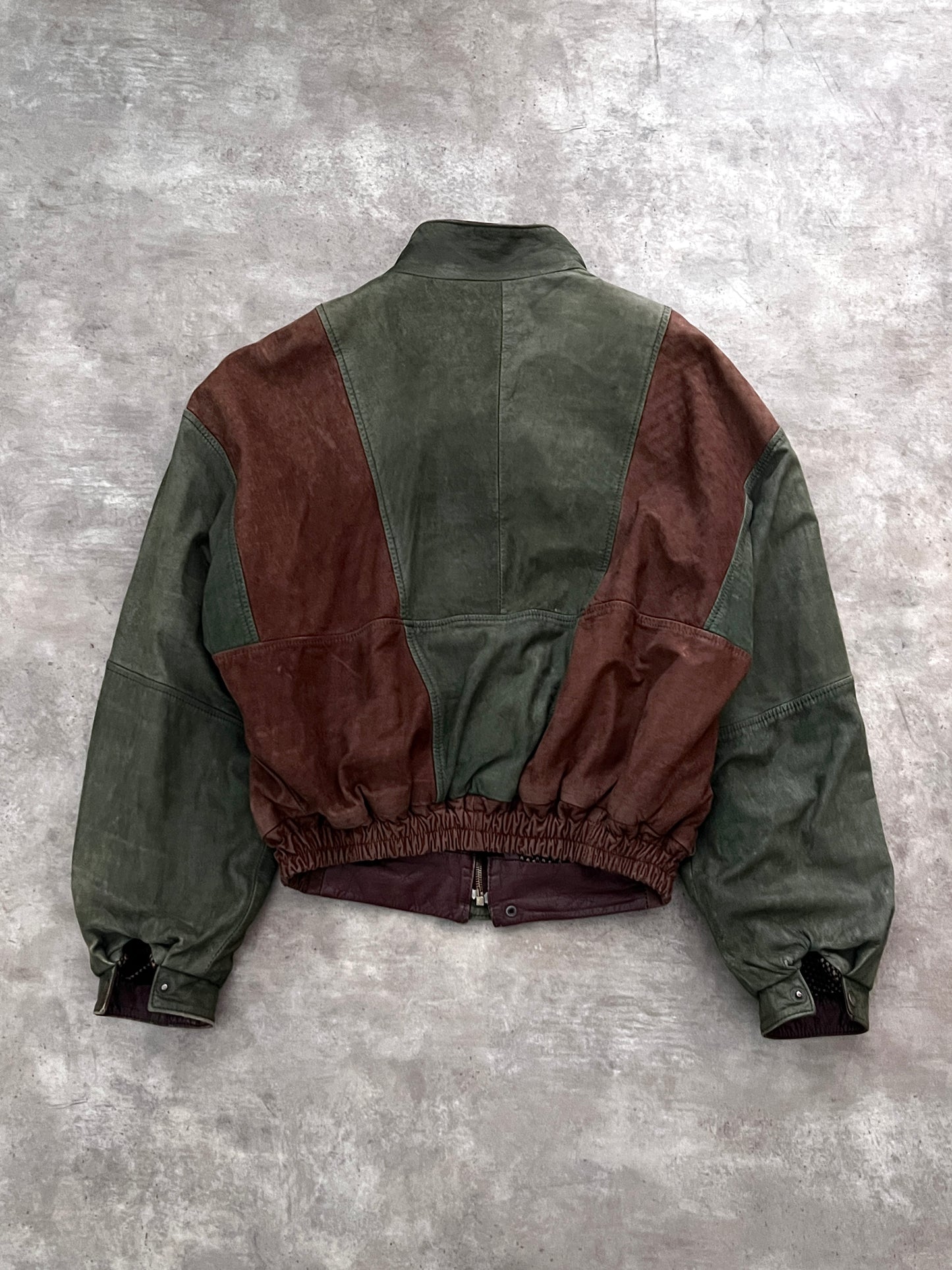 DOUBLE LEATHER JACKET CROPPED FIT (M)