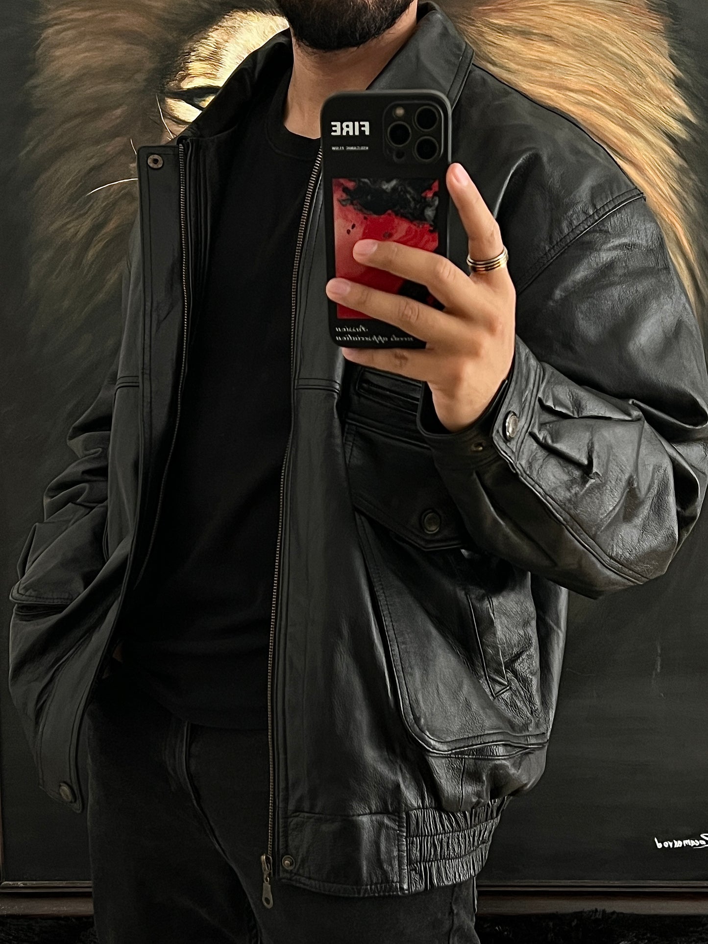 Bomber jacket 100% leather