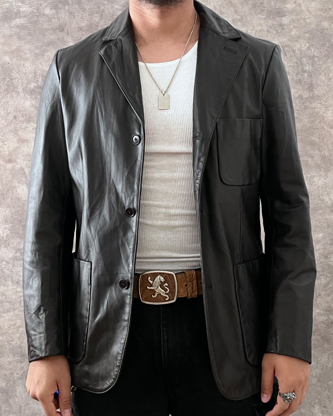 GENUINE LEATHER JACKET GAP (S)