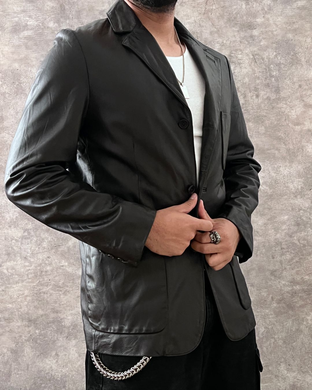 GENUINE LEATHER JACKET GAP (S)