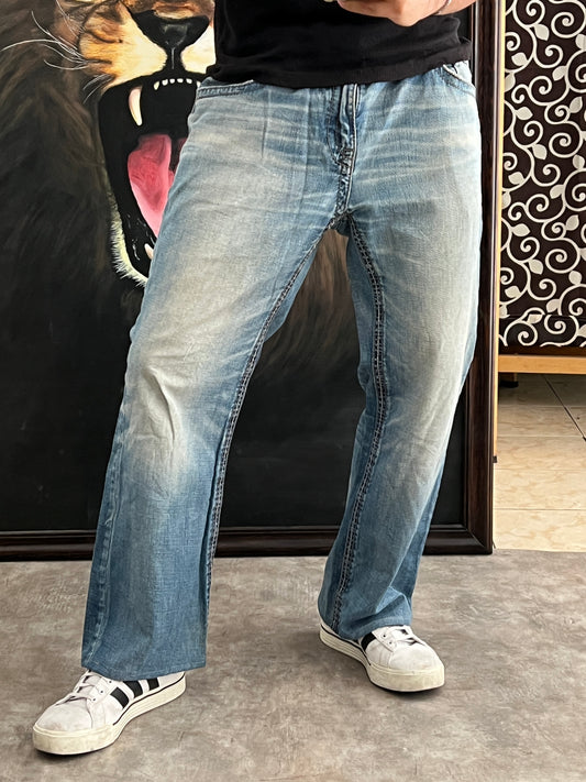 Denim bootcut wash jeans (34)