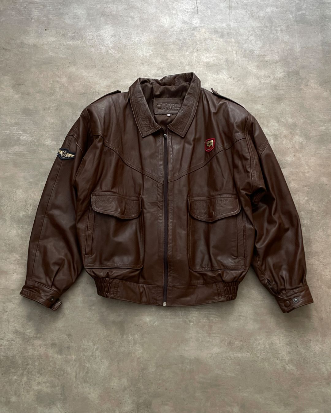 BOMBER LEATHER JACKET (M/L)