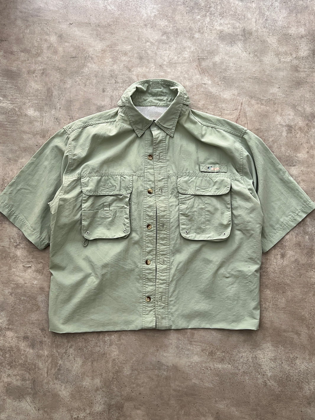 Fishing Vintage Green Shirt / Cropped Fit (L)