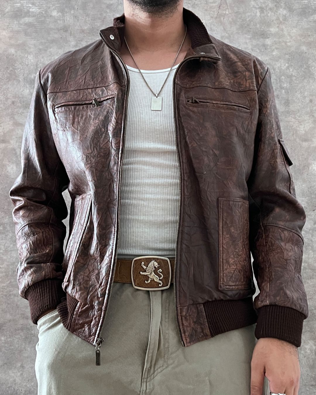 WESTERN LEATHER JACKET (M)