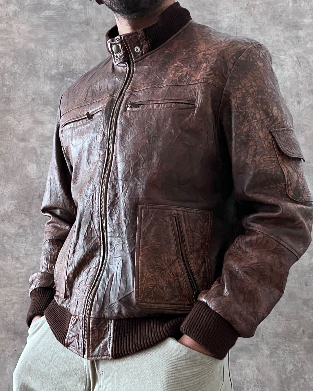 WESTERN LEATHER JACKET (M)