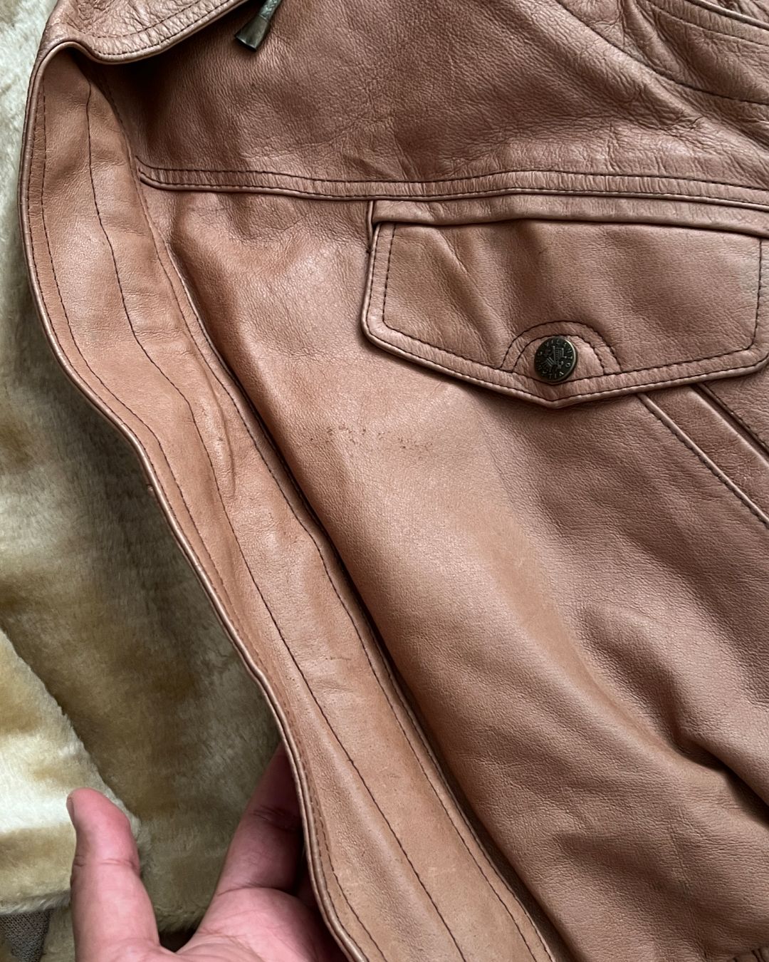 AIR FORCE BOMBER LEATHER JACKET (M)