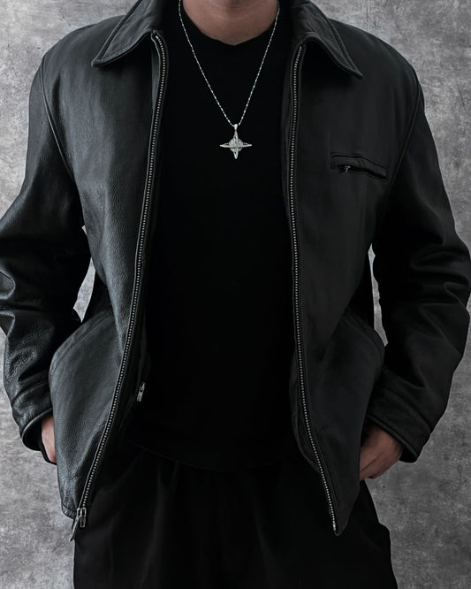 LEATHER GUESS JACKET (L)
