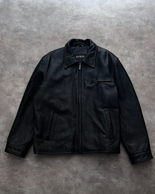 LEATHER GUESS JACKET (L)