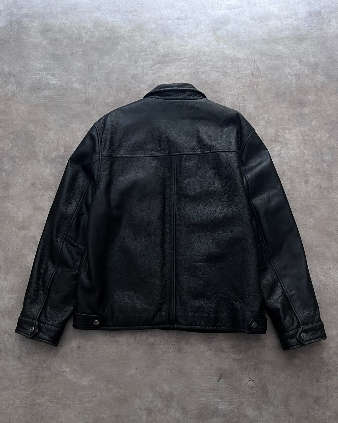 LEATHER GUESS JACKET (L)