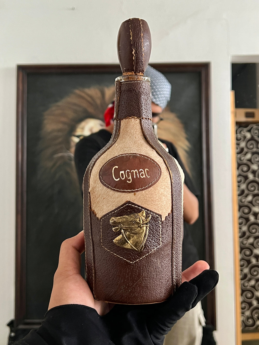 Vintage leather bottle