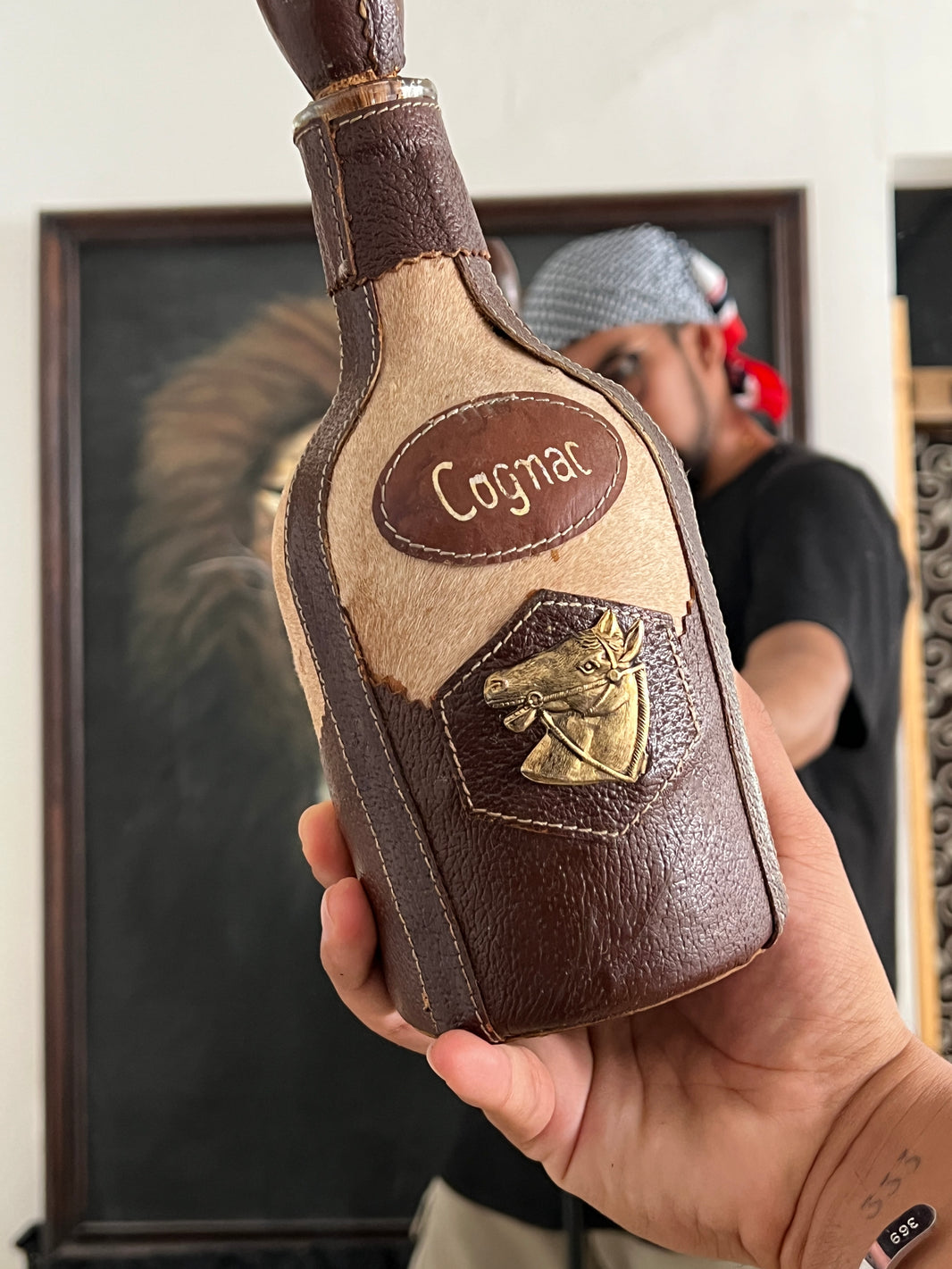 Vintage leather bottle