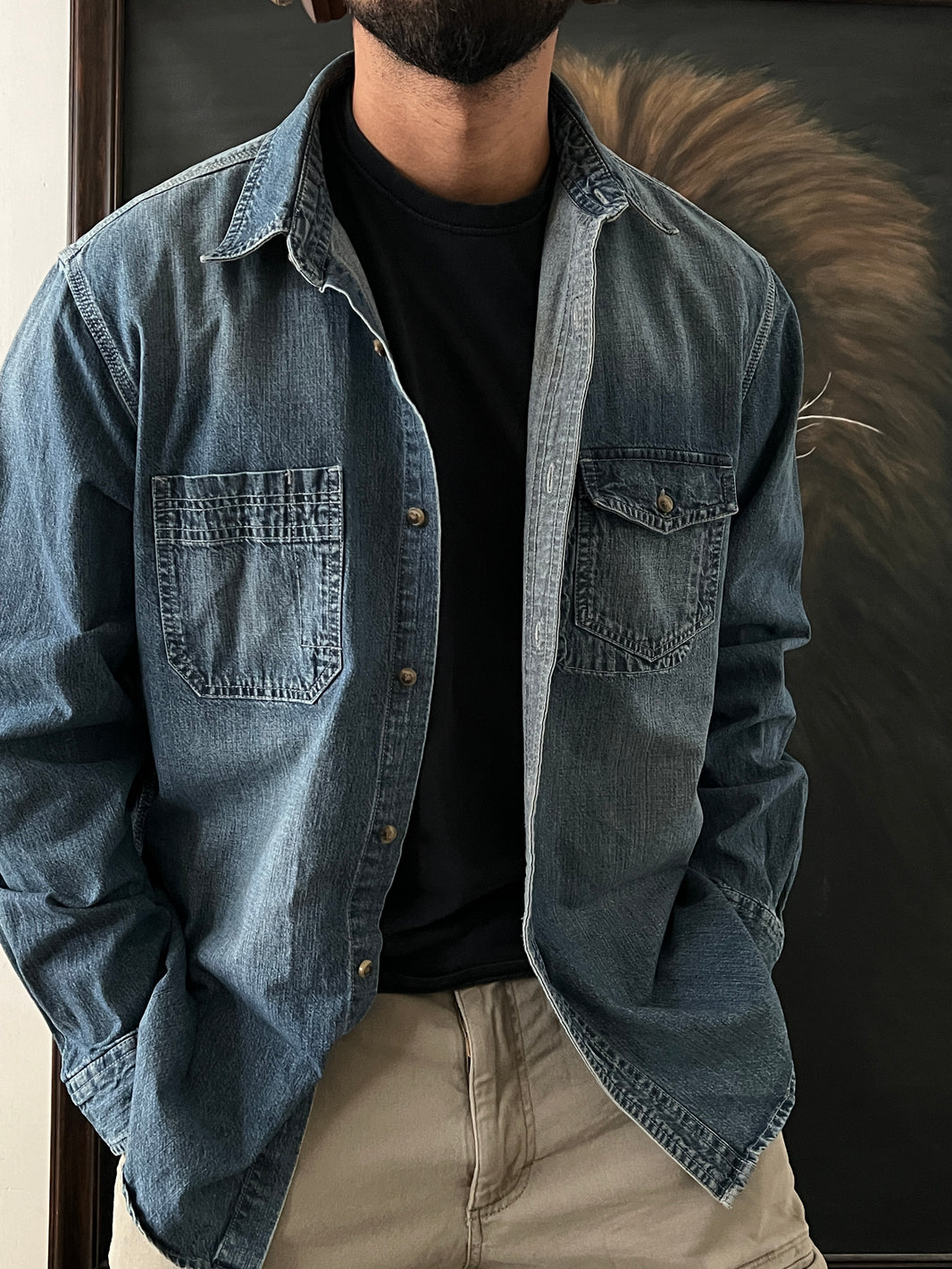 Denim workwear shirt (L)