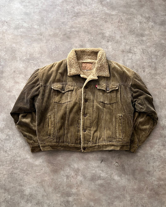 VINTAGE SHERPA DENIM JACKT (M)