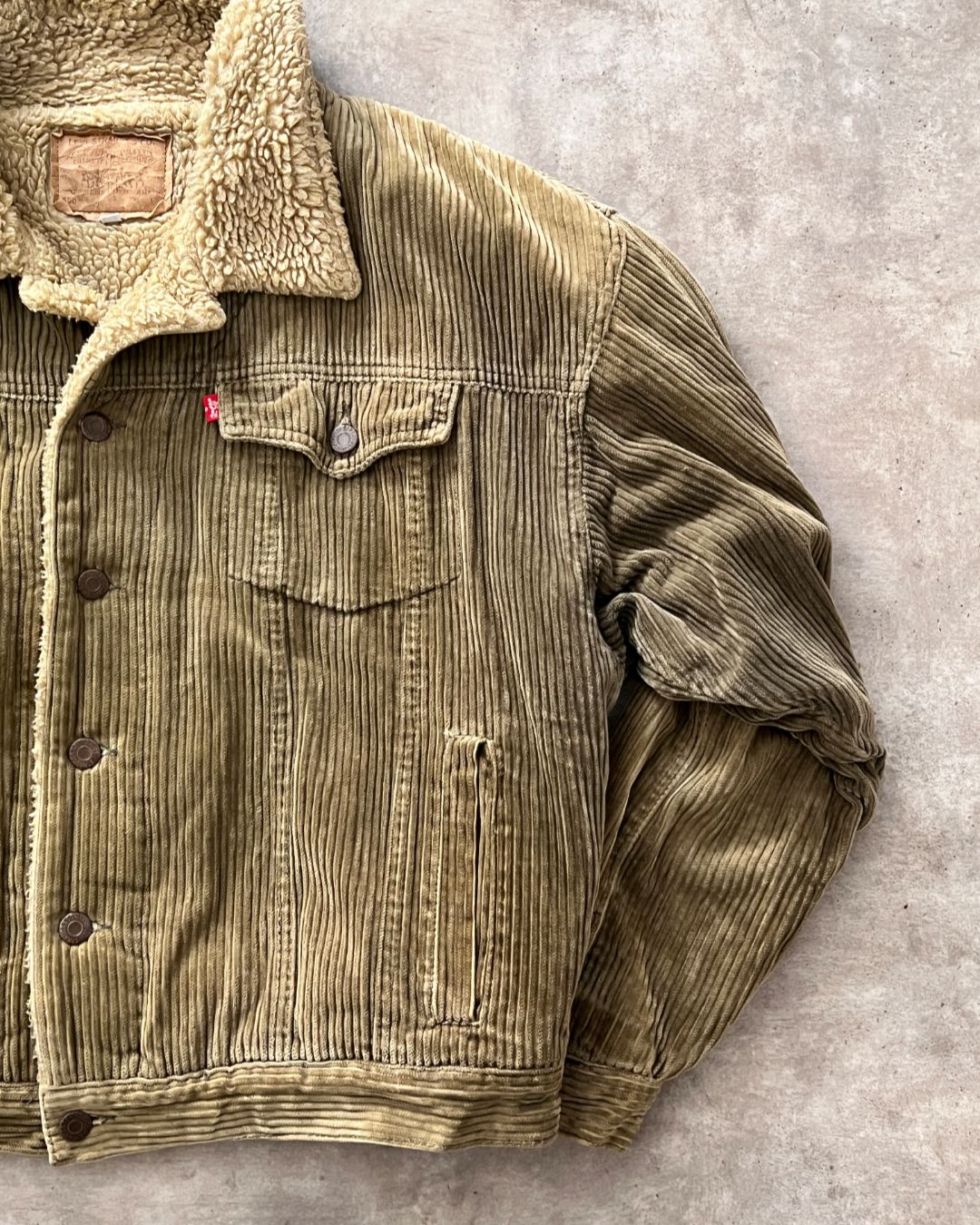 VINTAGE SHERPA DENIM JACKT (M)