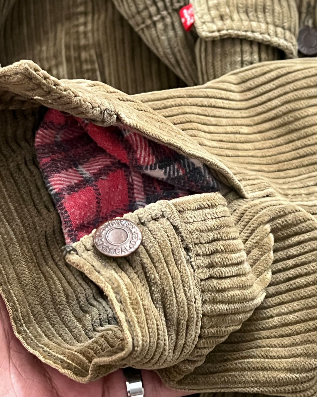 VINTAGE SHERPA DENIM JACKT (M)