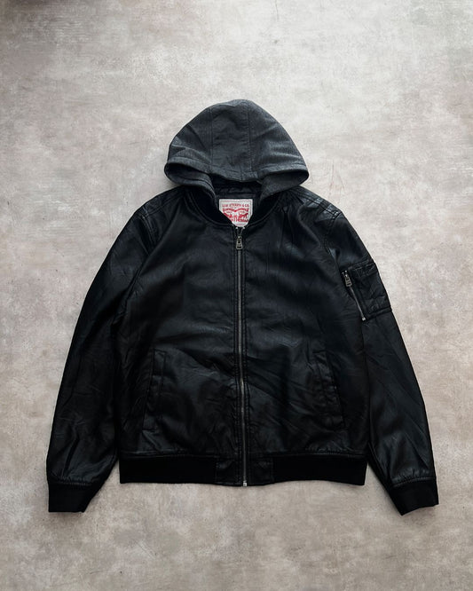 LEVI'S HOODED FAUX-LEATHER JACKT (XL)