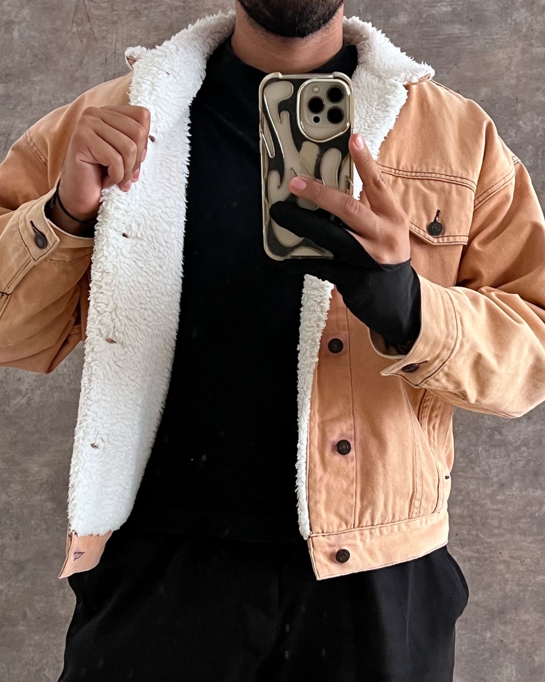 VINTAGE SHERPA DENIM JACKT LEVI'S (M)