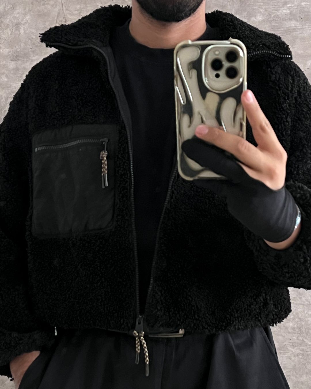 BLCK SHERPA JACKET ZARA (S)