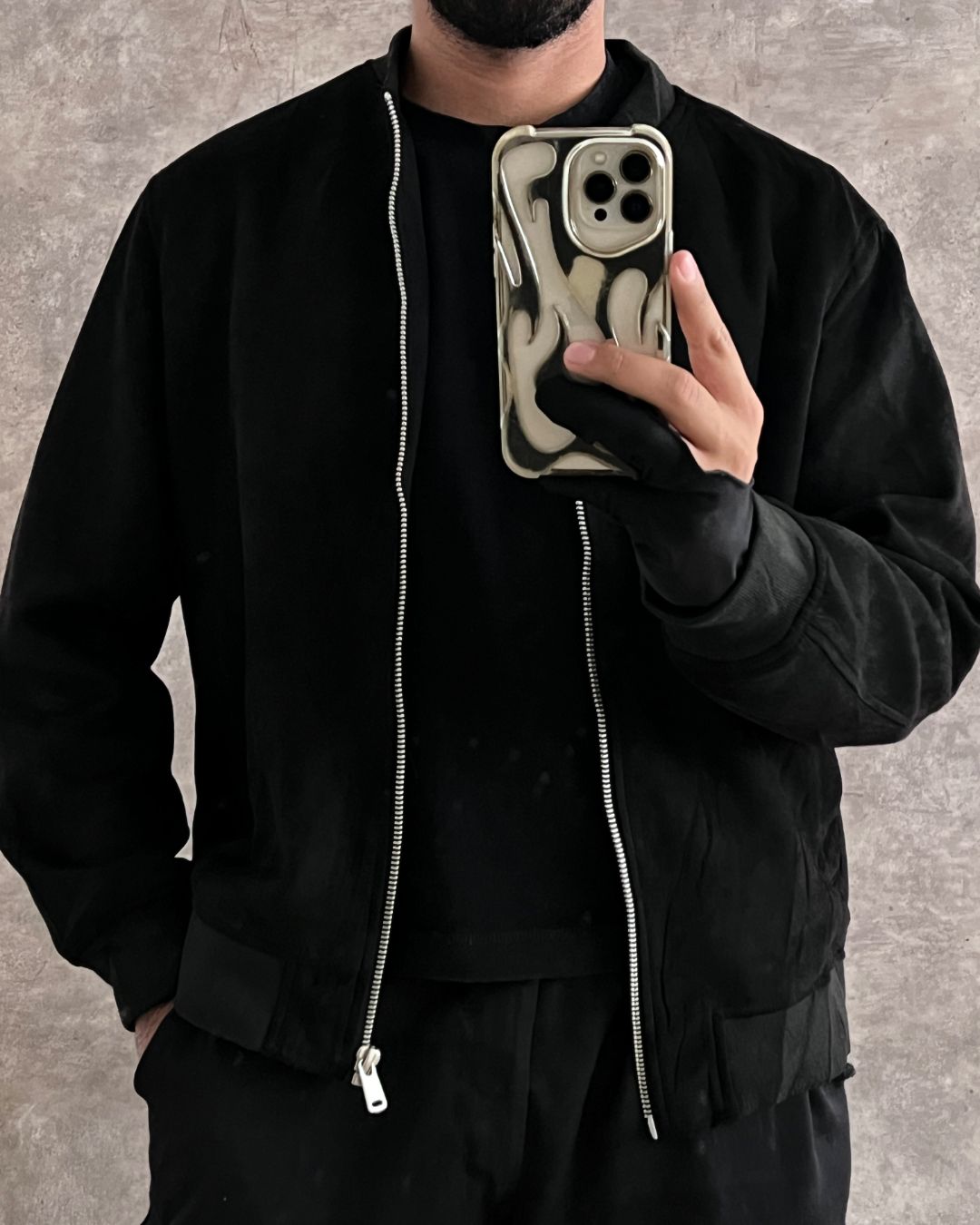 BLCK BOMBER JACKET ZARA (L)