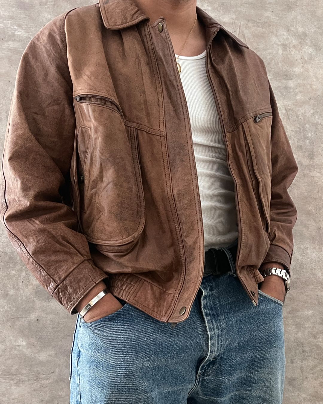 COWBOY KOREAN LEATHER JACKT (S)