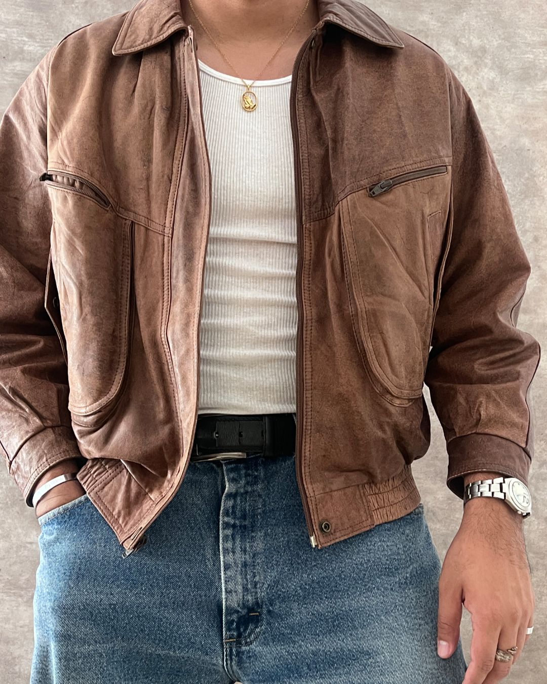 COWBOY KOREAN LEATHER JACKT (S)