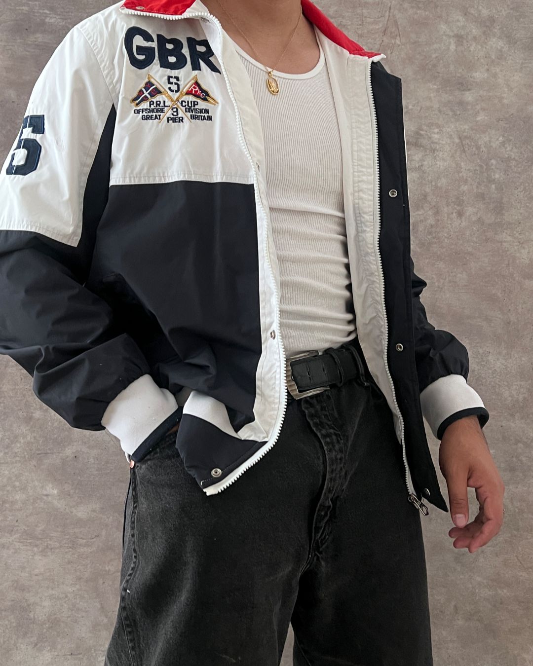 NAUTICAL POLO JACKET (L)